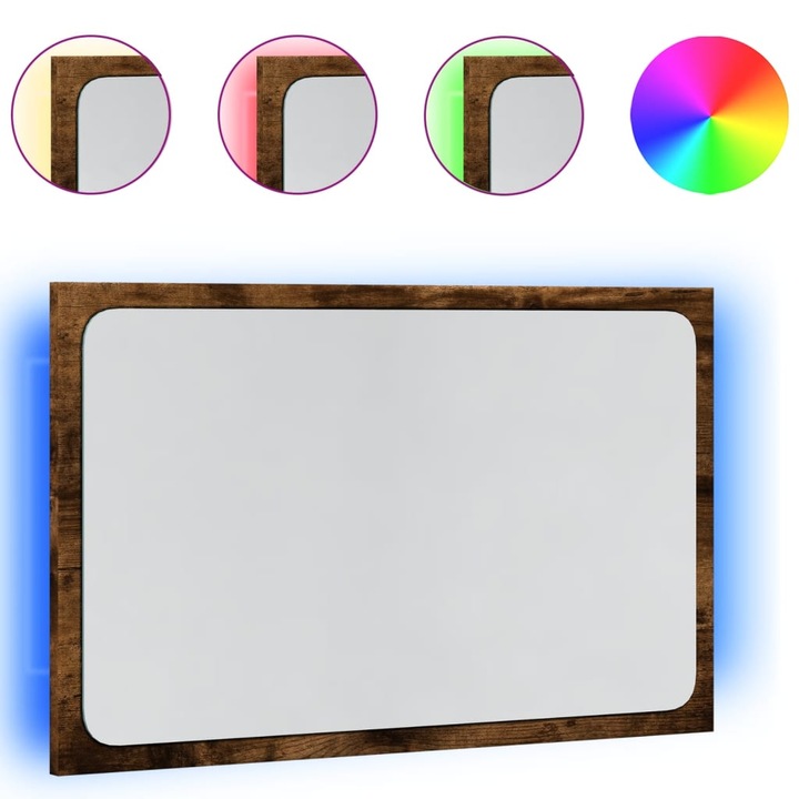 vidaXL sonoma tölgy szerelt fa LED-es fürdőszobatükör 60 x 8,5 x 38 cm 5.42 kg