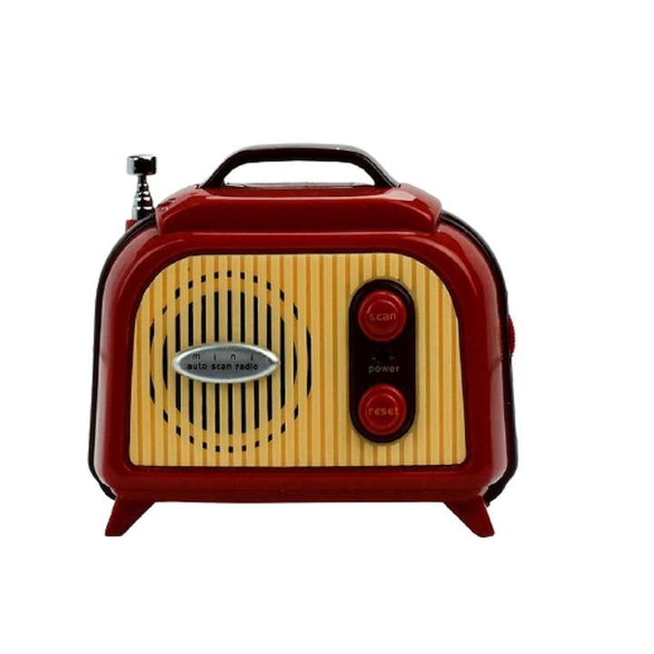 Mini radio Legami, cu tranzistor retro, 88-108MHz, 8,5x7x4,5cm