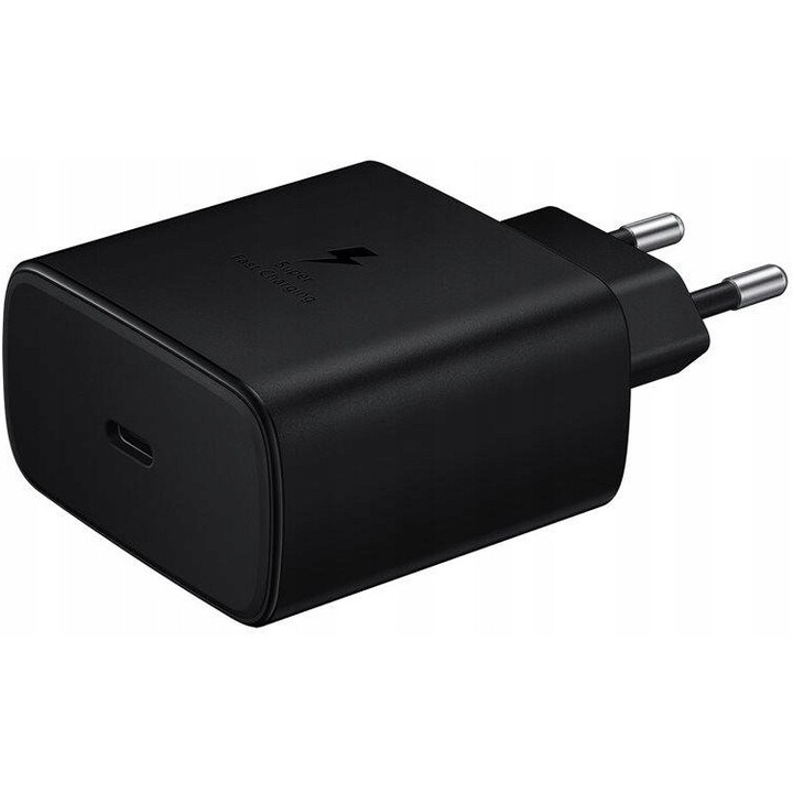 Incarcator USB-C 45W, tehnologie Power Delivery, compatibil cu dispozitive Samsung, negru