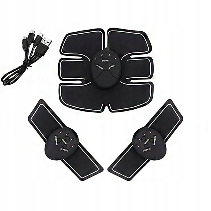 Комплект електростимулатори за корем и ръце, 6 програми, силикон