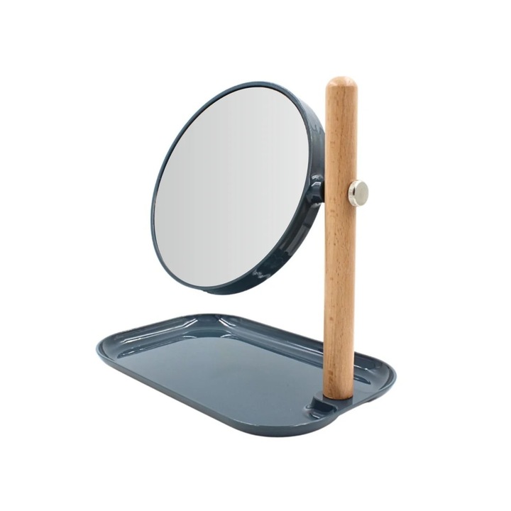 Oglinda machiaj, Bathroom Solution, 15.5 x 22 cm, culoarea antracit