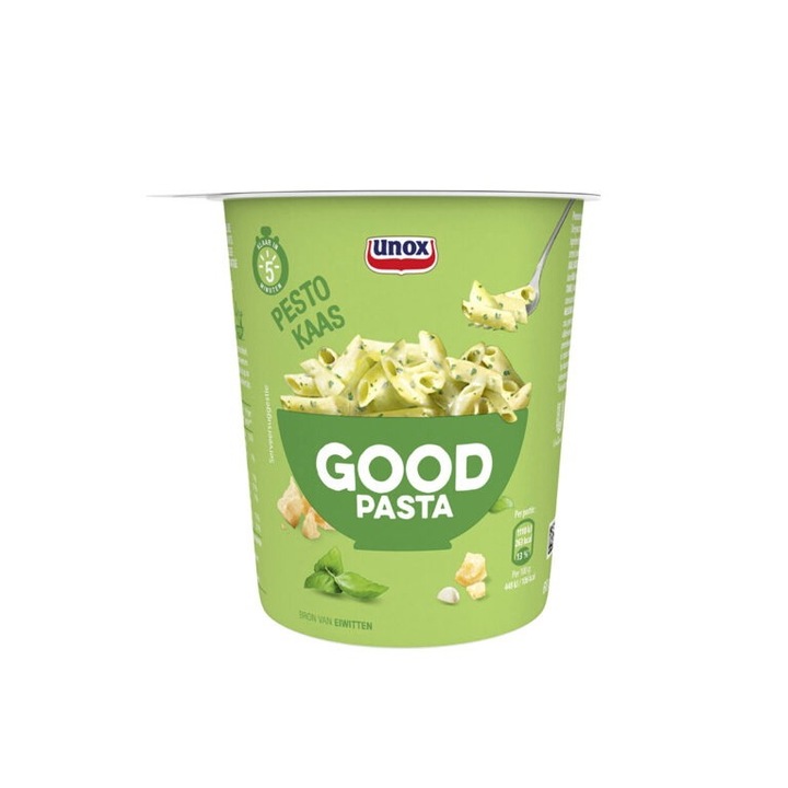 Paste Unox Good, cu branza si pesto, gata in 5 minute, 68 g