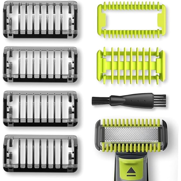 7 vezetőfésű készlet Philips OneBlade és OneBlade Pro, OEMG®, nedves és száraz borotválkozáshoz, 4 méret 1/2/3/5 mm, fekete/sárga