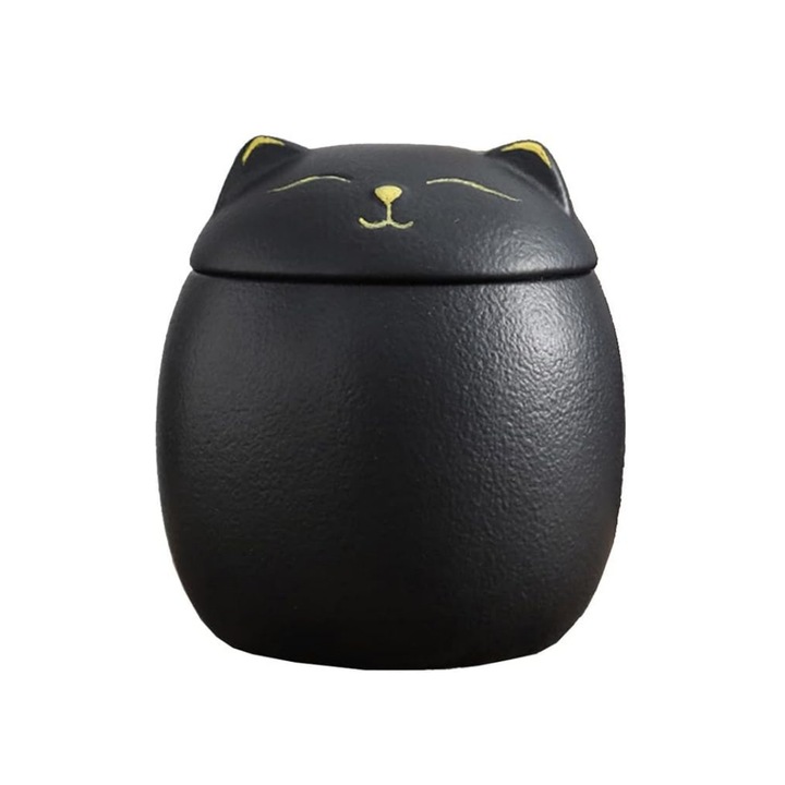 Urna memoriala pentru animale, Urne pentru Animale de Companie, Ceramica, 7.4x7.5cm, Negru