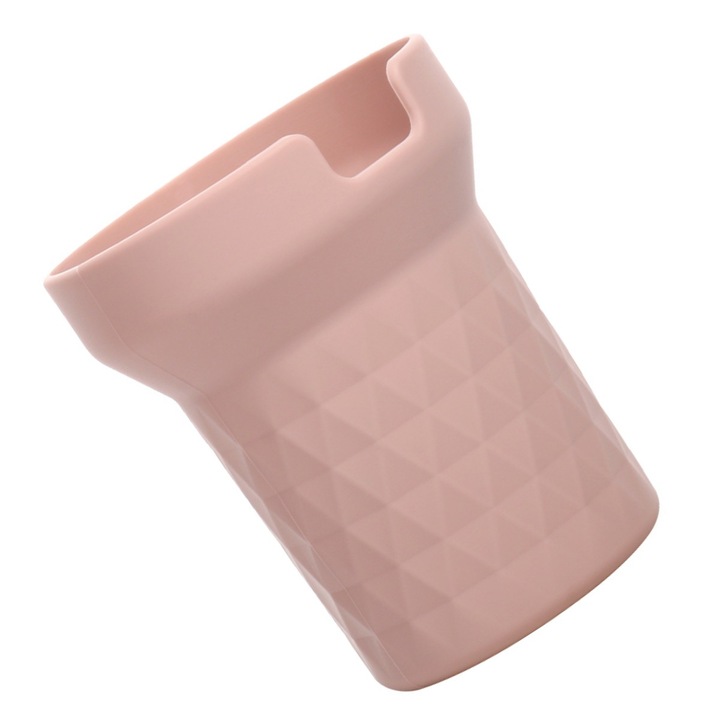 Husa protectie termos, Silicon, Antiderapant, Pentru Stanley H2.0 / Pentru Quencher Adventure Tumbler (40 oz), 7.5 x 12.5 cm, Roz, Portabil, exterior, rezistent la cadere si izolat