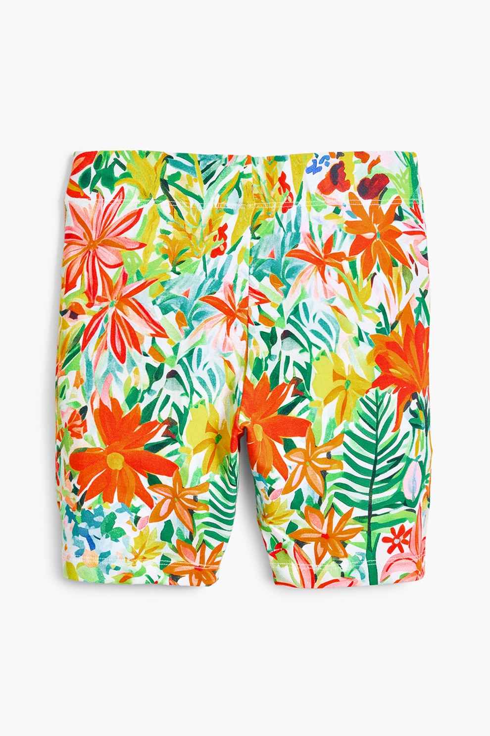 DESIGUAL, Colanti scurti cu model floral, Portocaliu deschis, Verde deschis, 104 CM