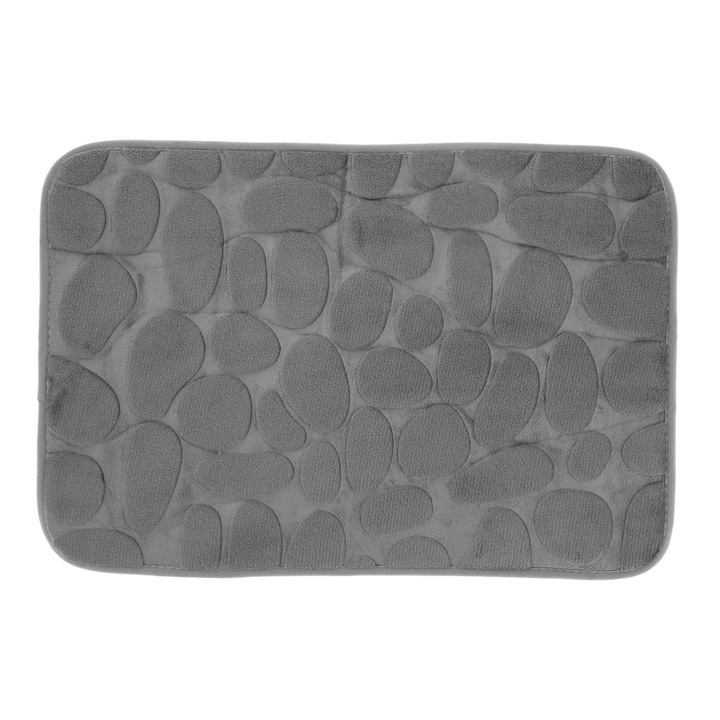 Nedvszívó szőnyeg, szürke, 59,5x40,3x1cm, csúszásmentes, fürdőszobába és konyhába