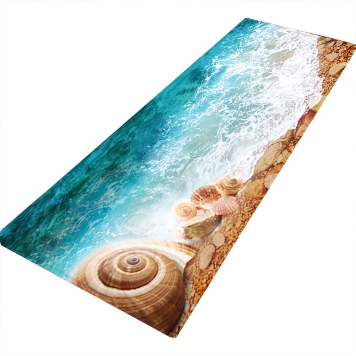 Килим против хлъзгане, 40х120 см, фланелен материал, многоцветен