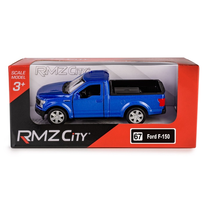 Кола играчка, RMZ City Ford F150 201, Метална, Синя, 1:32, С отворени врати, 155x70x70mm