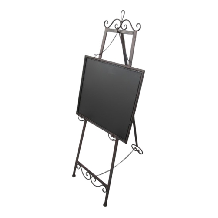 Vas reklámfestőállvány, barna, H. 127 x 59 cm