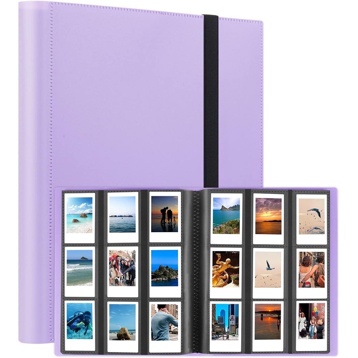 Fujifilm Instax Mini 12 незабавен фотоалбум, 432 филма, 9 инча, Перфектен избор за празнични подаръци, Лилав