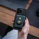 AdroitGoods AirTag kártyatartó, alkalmas Magsafe-hez és iPhone-hoz, Kártyatartó/pénztárca, bőr/zöld