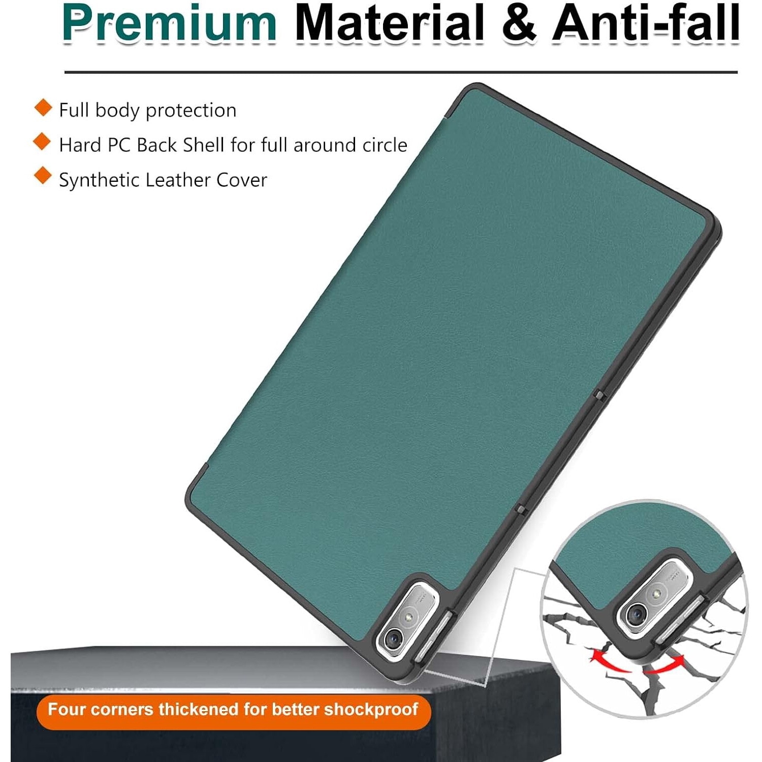 Husa Sigloo pentru tableta Lenovo Tab P11 Gen2(TB-350), 11.5 inch, Pine Green, Trifold, Smart Cover, Ultraslim