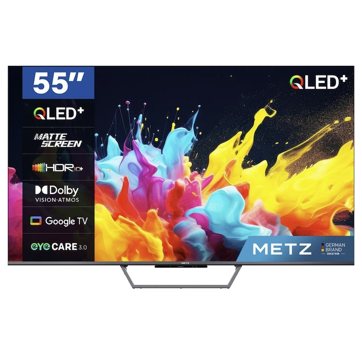 Телевизор Metz QLED 139 cm 55" 55MQE7600, Ultra HD 4K, Smart TV, Google TV, WiFi, CI+