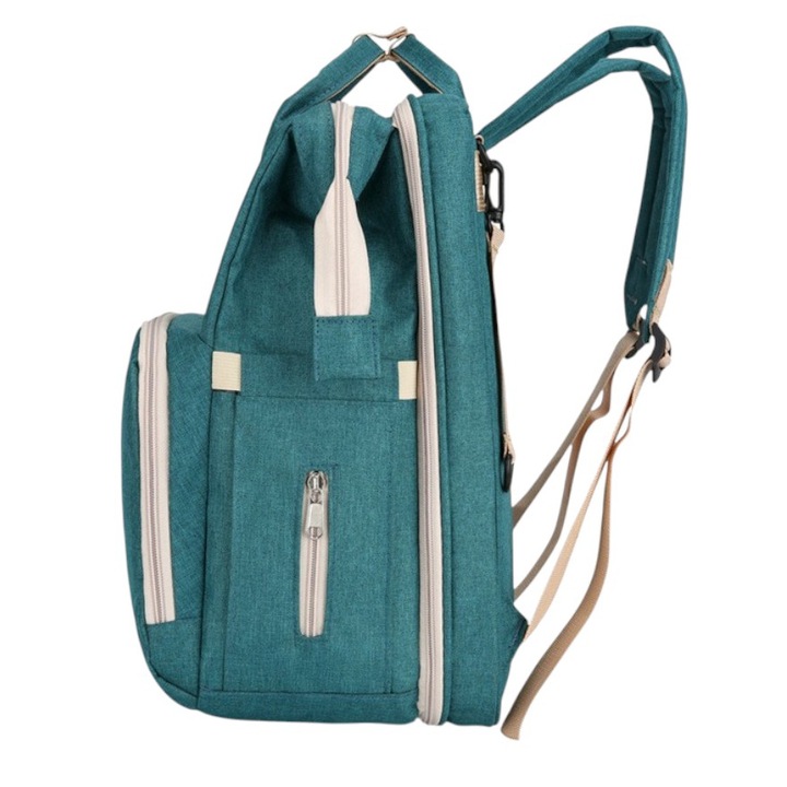 Иновативна мобилна раница тип кошара за деца до 3 години, разширяема и сгъваема, използвана на ваканции и пътувания, термо функция за транспортирани аксесоари