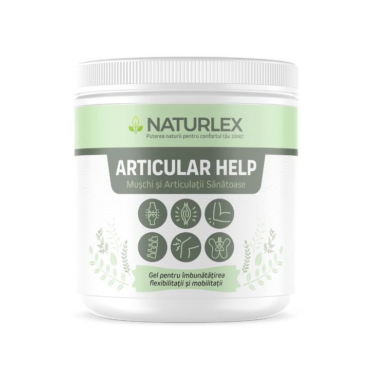 Gel masaj terapeutic pentu muschi si articulatii sanatoase, Articular Help, Arnica, Turmeric, Ulei de Eucalip, Colagen 275ml