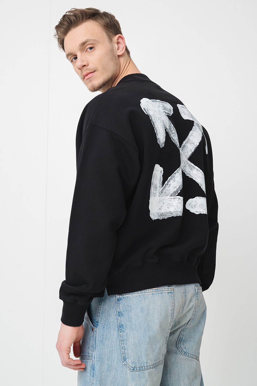 OFF-WHITE, Hanorac cu buzunar kangaroo, Rosu, Albastru pastel