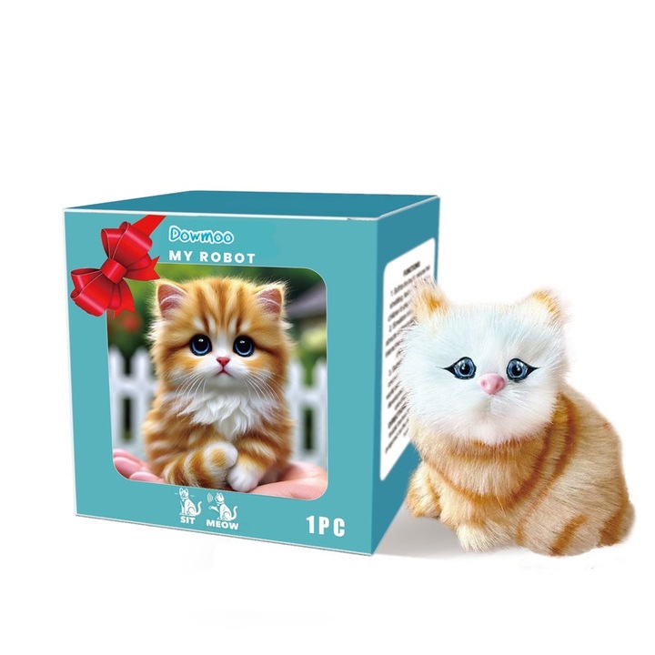 Interaktív játék gyerekeknek, kreatív design, macskamodell, fehér\barna