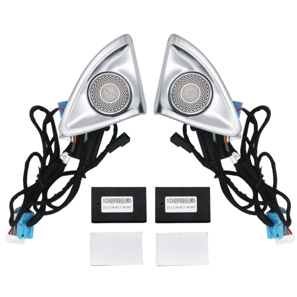 Set boxe tweetere ambiental 4D rotative pentru Mercedes C-Class