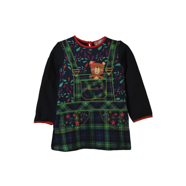 Rochie copii cu imprimeu ursulet cu maneci lungi Rosalita Mosby – 92 cm