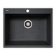 Chiuveta Pyramis Square DUROTHEK, 600x500mm, adancime 200mm, montare pe blat sau sub blat, soft compozit negru