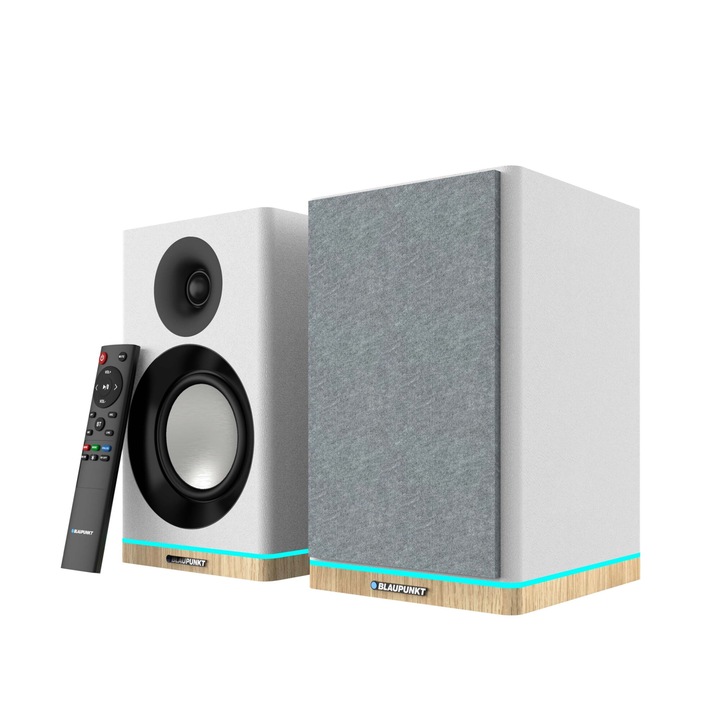 Blaupunkt BS60WH aktív hangszórók, LED, 60 W RMS, 2 m kábel, fehér