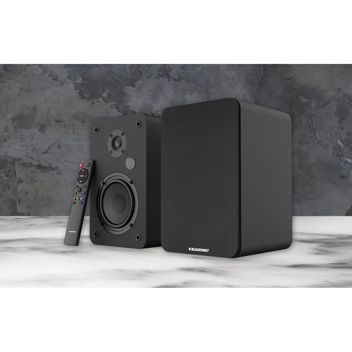 Set boxe active stereo Blaupunkt BS50, Bluetooth, 50W RMS, 150W max, 150x223x168mm, negru