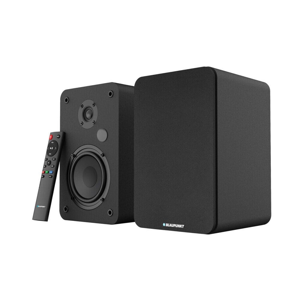 Set boxe active stereo Blaupunkt BS50, Bluetooth, 50W RMS, 150W max, 150x223x168mm, negru