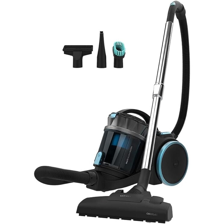 Aspirator fara sac CECOTEC CONGA ROCKSTAR, 800W, capacitate 4L, negru/albastru, 48,9x41,1x31,9cm