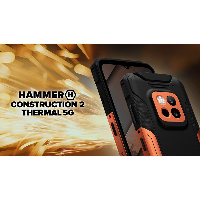 Telefon mobil MyPhone Hammer Construction 2, 5G, Dual SIM, 8GB RAM, 256GB, carcasa termica, Portocaliu