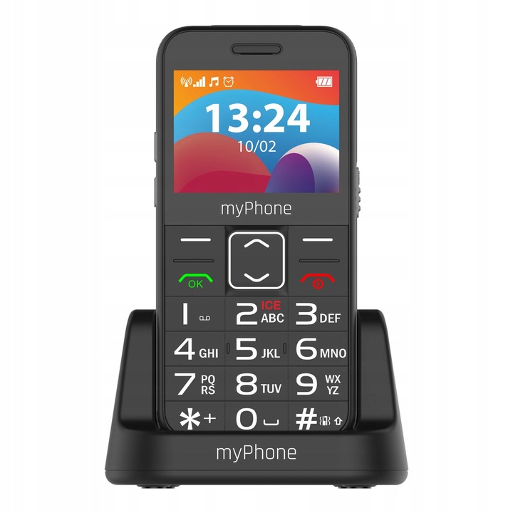 Telefon mobil myPhone, Halo 4G LTE, cu buton SOS, incarcare fara fir, alb