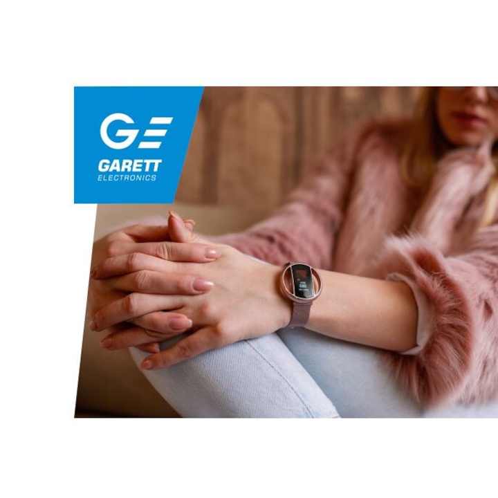 Smartwatch Garett Nicole RT Roz IP67 Monitorizare Puls 40x40x12mm smartwatch-garett-nicole-rt-roz-ip67-monitorizare-puls-40x40x12mm