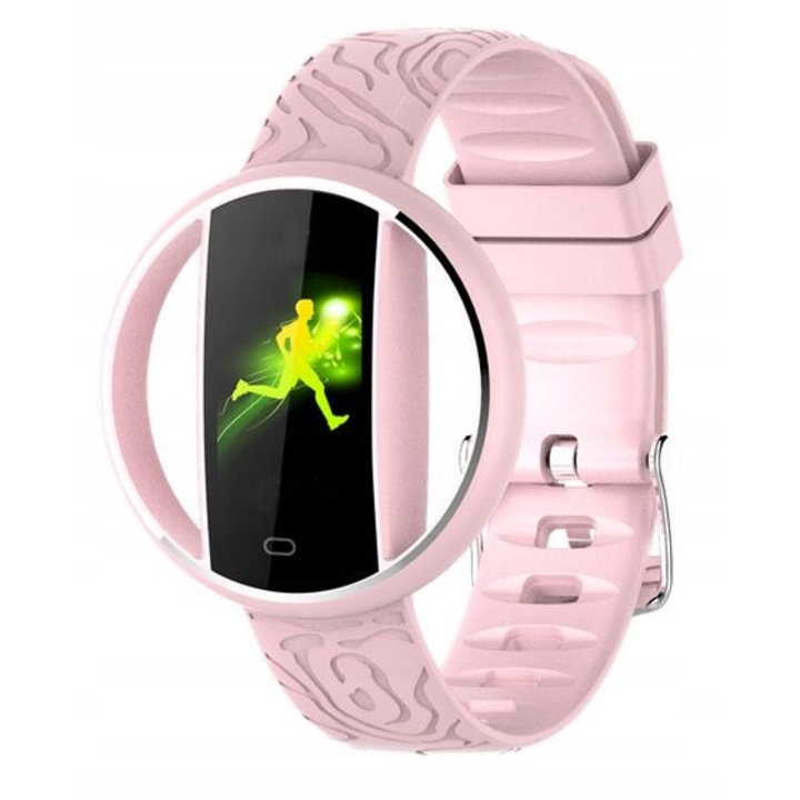 Smartwatch Garett Nicole RT, roz, IP67, monitorizare puls, 40x40x12mm