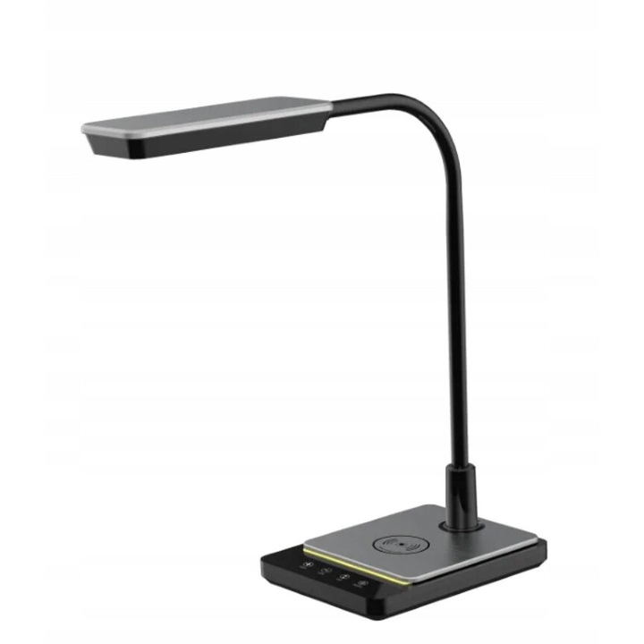 Maxcom LED asztali lámpa, ML3100 Porto, vezeték nélküli töltés 10W, fekete, 15.4W