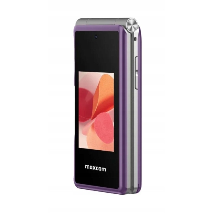 Maxcom MM835 kártyafüggetlen mobiltelefon, Dual Sim, extra nagy gombokkal, vészhívóval lila (magyar nyelvű menüvel)