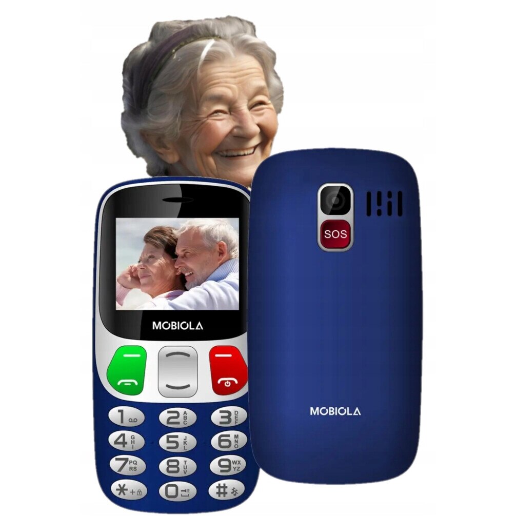 Telefon mobil Mobiola MB800, 2,4 inch, Dual SIM, buton SOS, albastru, 134x67,5x15mm