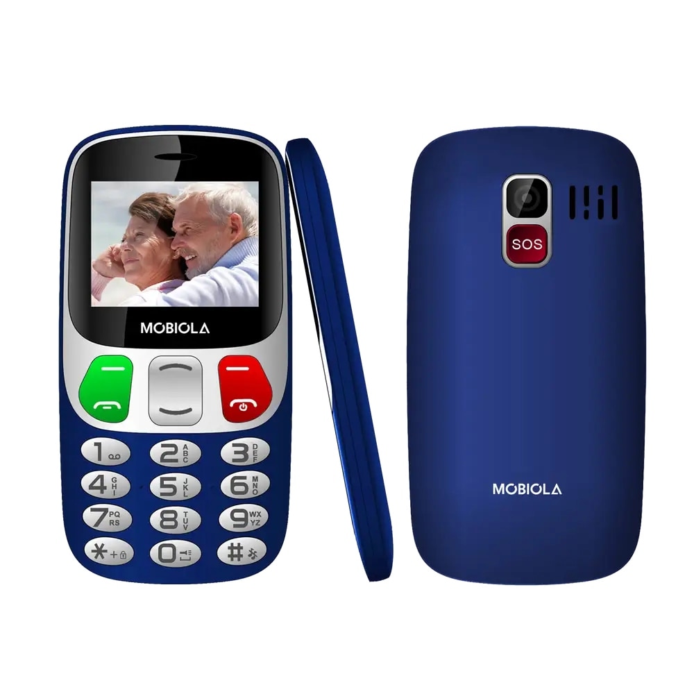 Telefon mobil Mobiola MB800, 2,4 inch, Dual SIM, buton SOS, albastru, 134x67,5x15mm