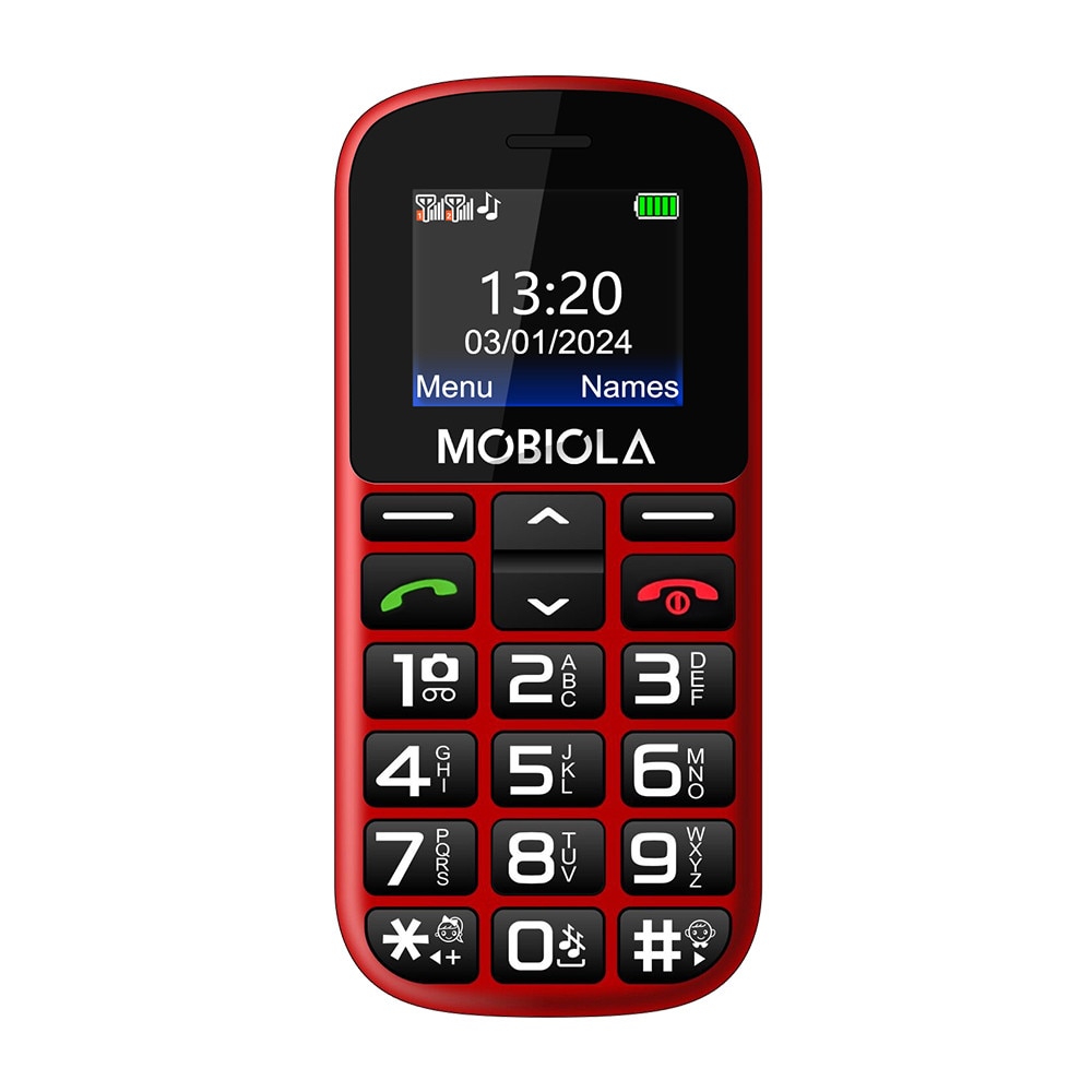 Telefon GSM Mobiola MB200 2G, 32MB RAM, 2,2", rosu, pentru seniori