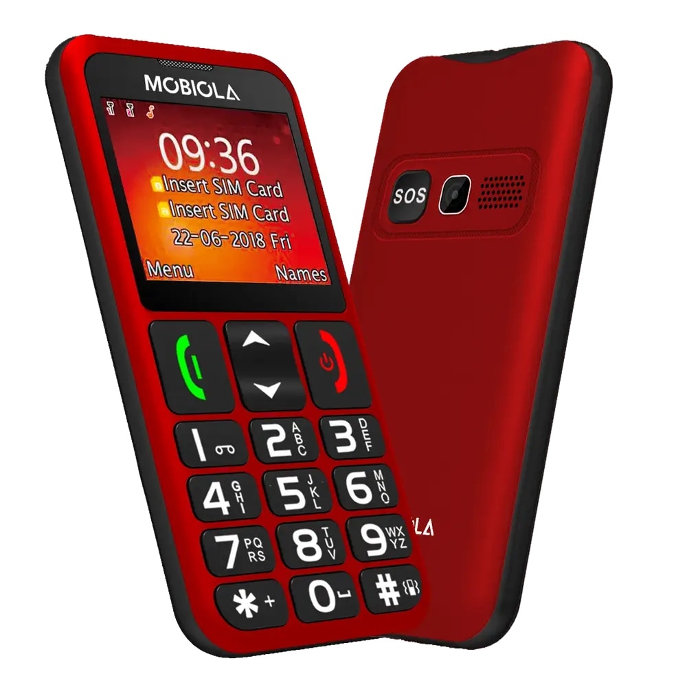 Telefon mobil Mobiola MB700, rosu, butoane mari, functie SOS, 2G