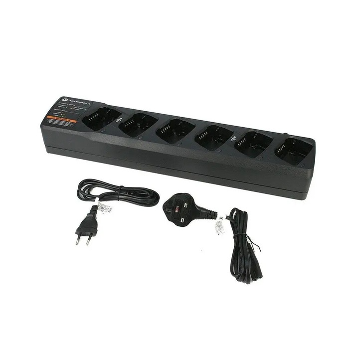 Motorola PMLN6385A 6 állomásos töltő, gyorstöltés, akkumulátorszint-jelző, 90x450mm