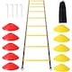 Kit antrenament agilitate, contine 1x scarita lungime 6m, 10x copete, 4 varfuri de podea, 1 punga de depozitare