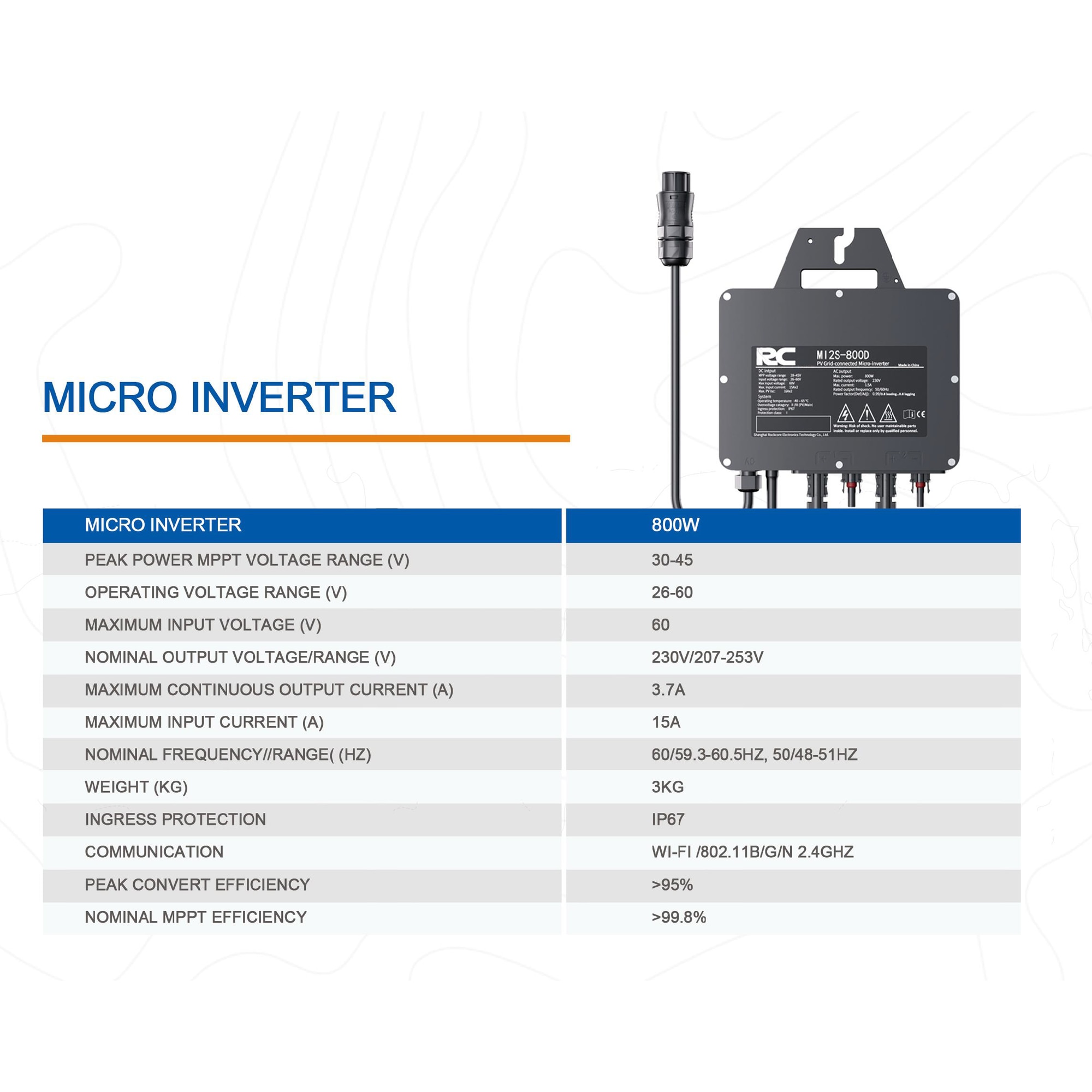 Small Inverter Rc Соларен комплект RC Micro Inverter 800W PV модул, MPPT Micro Power ...