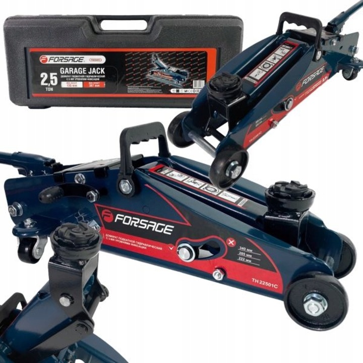 Elevator auto Forsage 2,5T, inaltime ridicare 135-387mm, blocare, valiza plastic