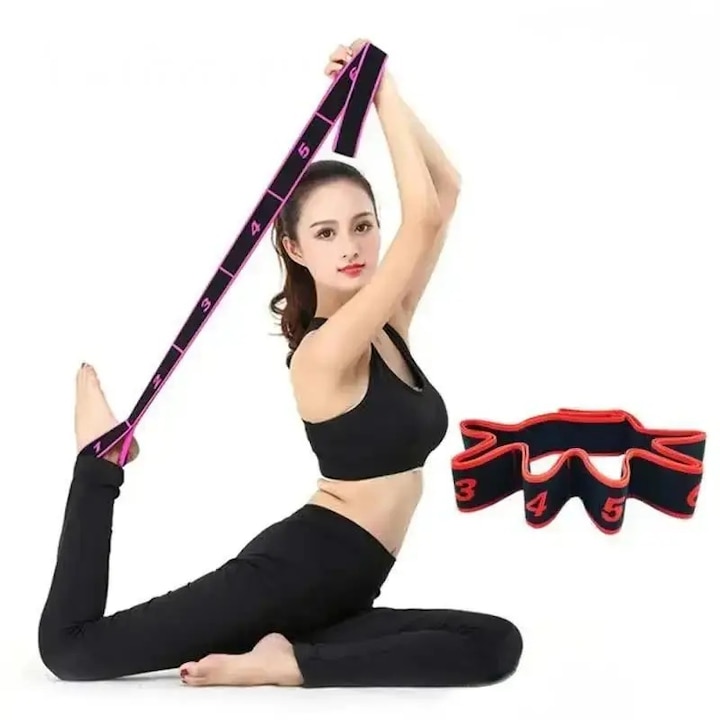 Gyakorlószalag, Gimnasztika gumi nyújtáshoz, jóga, pilates, piros