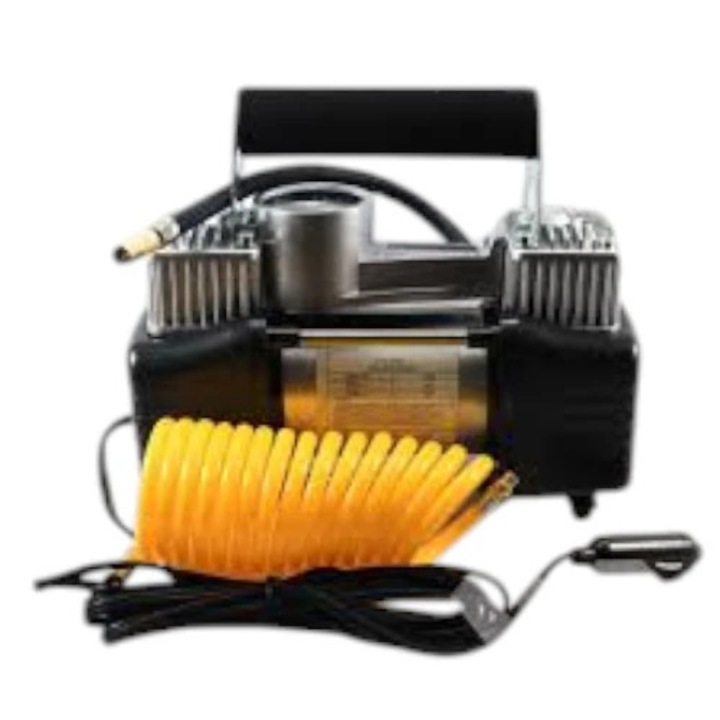 Compresor auto, 2 cilindri, 200 PSI, 85 l/min, PENDAN, cu carcasa din aliaj cu aripioare ptr disiparea caldurii, argintiu/negru