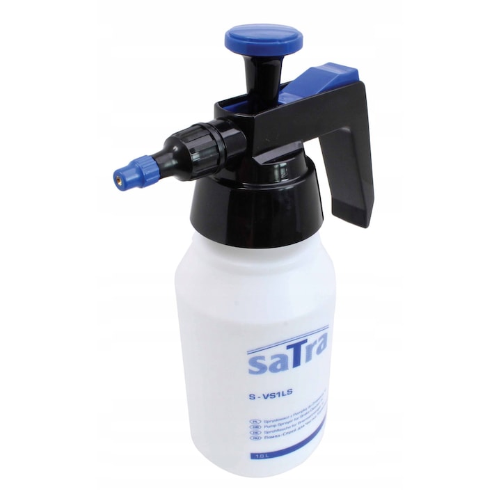 Spray cu pompa 1L Satra, pentru curatare, cu duza reglabila, multicolor