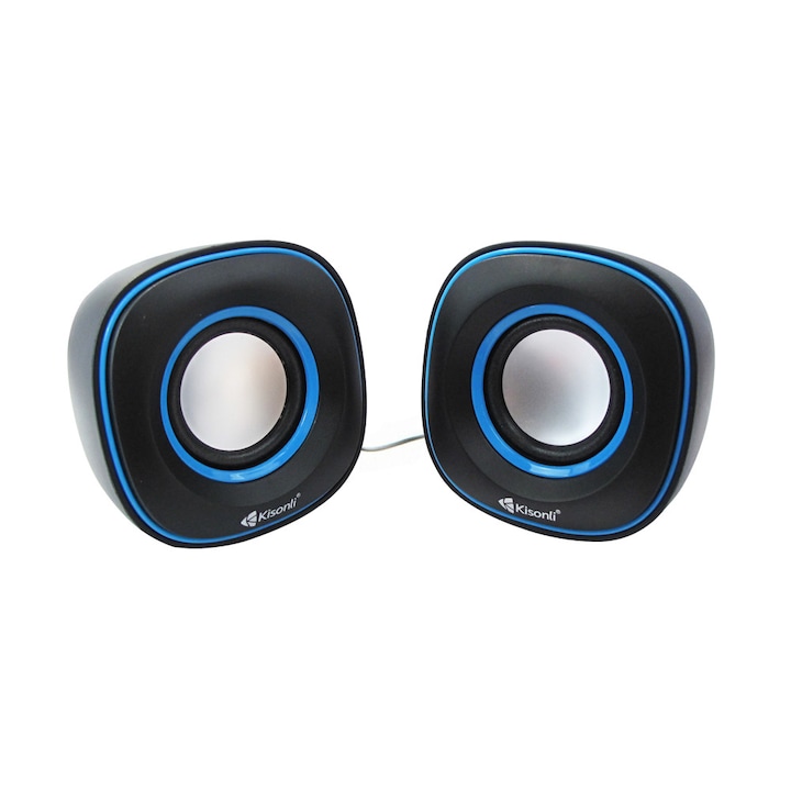 Тонколони, Kisonli V350, 2x3W, USB, Черен- 22061
