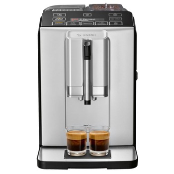 Espressor automat Bosch TIS30321RW, 1300W, 15 Bar, 1.4 l,Rasnita ceramica , dispozitivul spumare lapte MilkMagic Pro, AromaDouble Shot, Argintiu Espressor automat Bosch TIS30321RW, 1300W, 15 Bar, 1.4 l,Rasnita ceramica , dispozitivul spumare lapte MilkMagic Pro, AromaDouble Shot, Argintiu