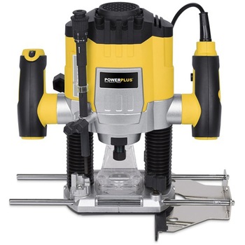 Masina de frezat, Powerplus, POWX0910, 1200W + 6 biti, 30000 rpm, Galben/Negru