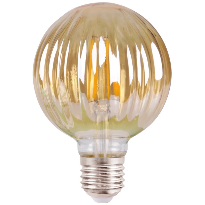 Крушка с LED с филамент, Polux, декоративна, 4W, Amber Vintage, E27, 2700K, 450lm, 15000h, IP20
